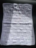 Chunky knitted lilac baby blanket