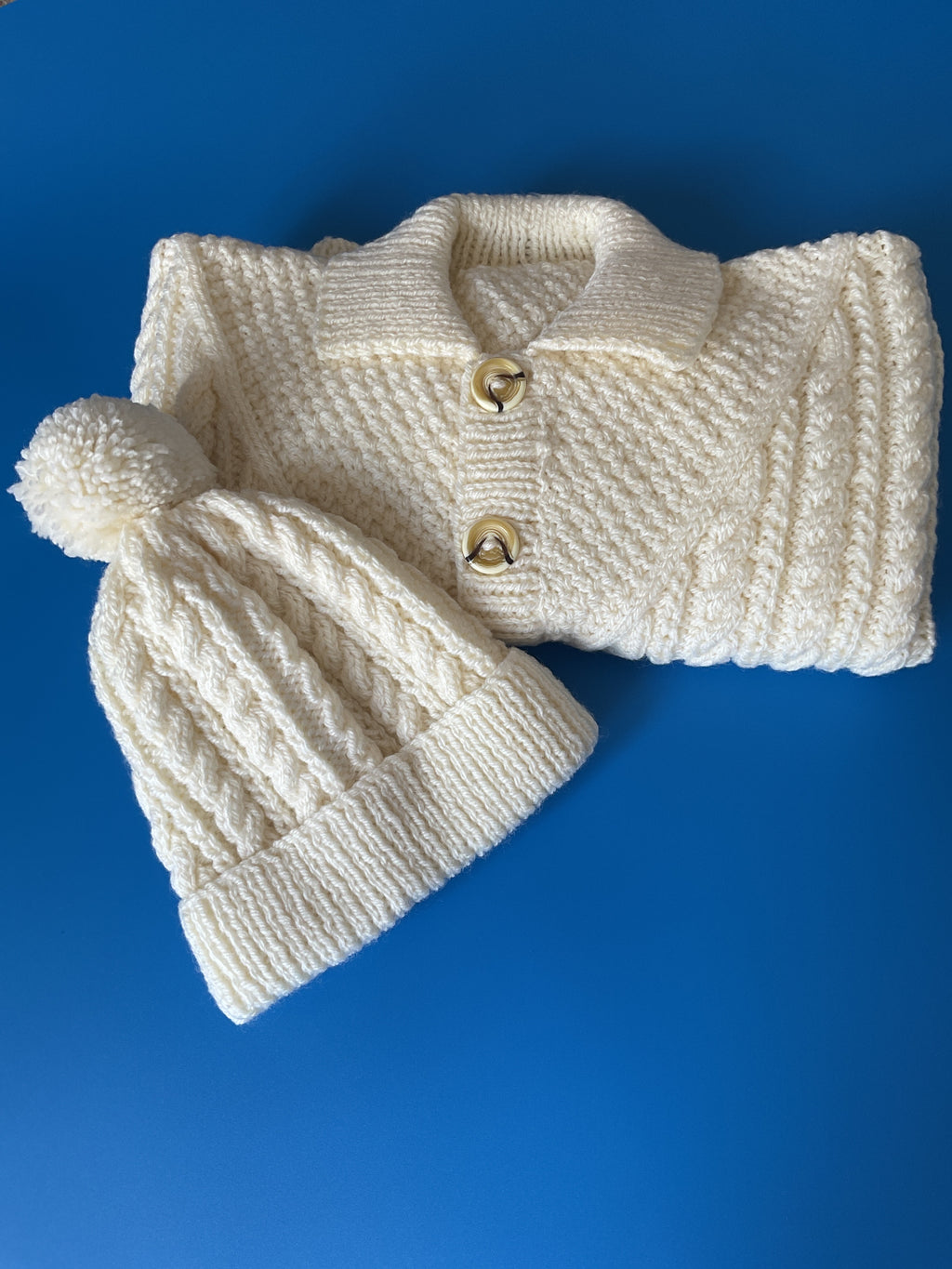 Aran Jacket and Bobble Hat