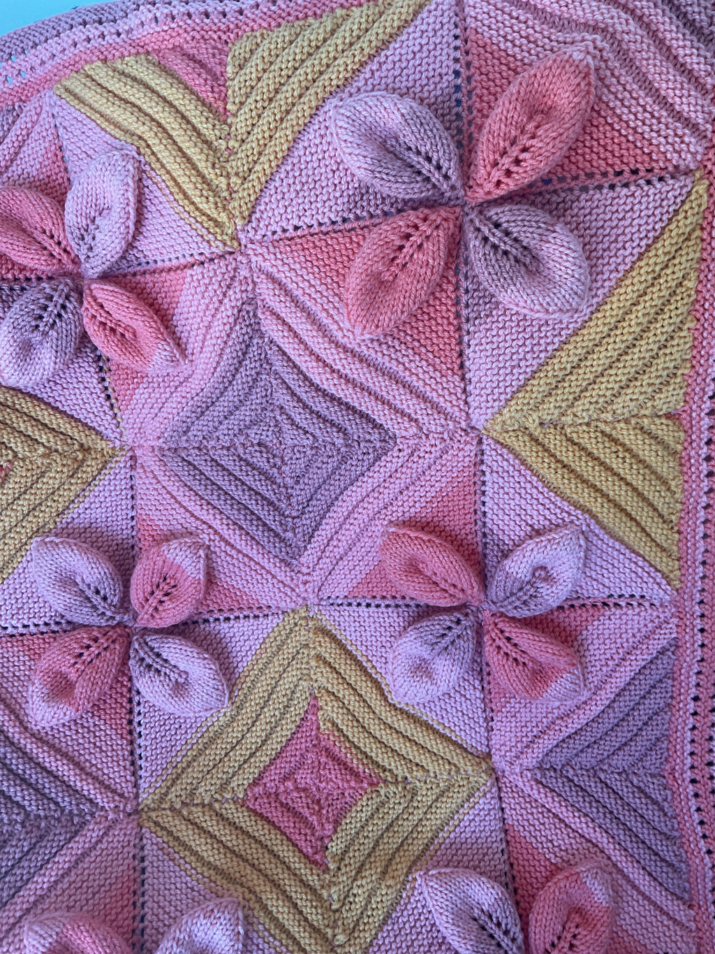 Pink, Lilac and Mustard  mix flower design baby blanket