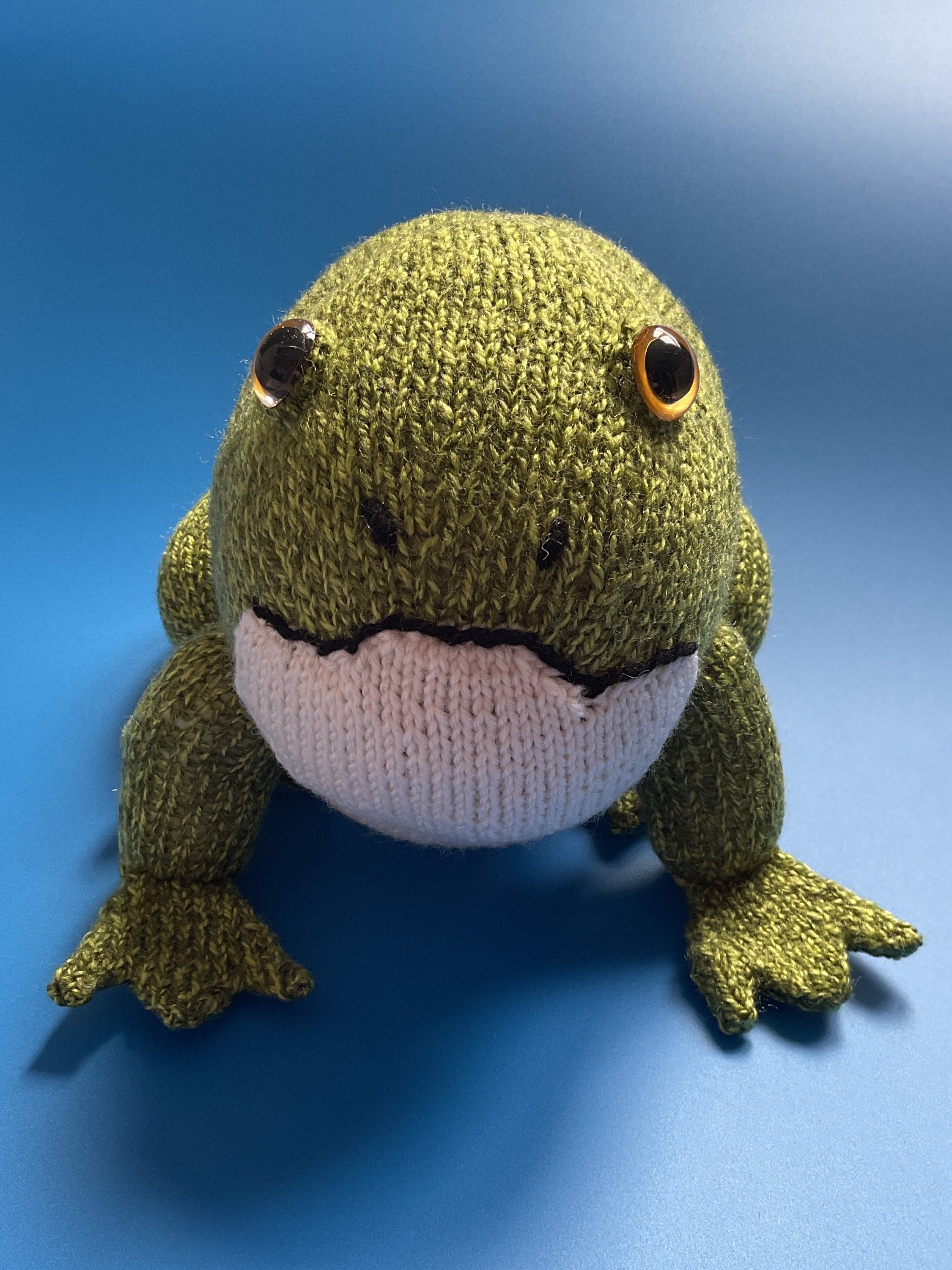 Knitted Frog Soft Toy