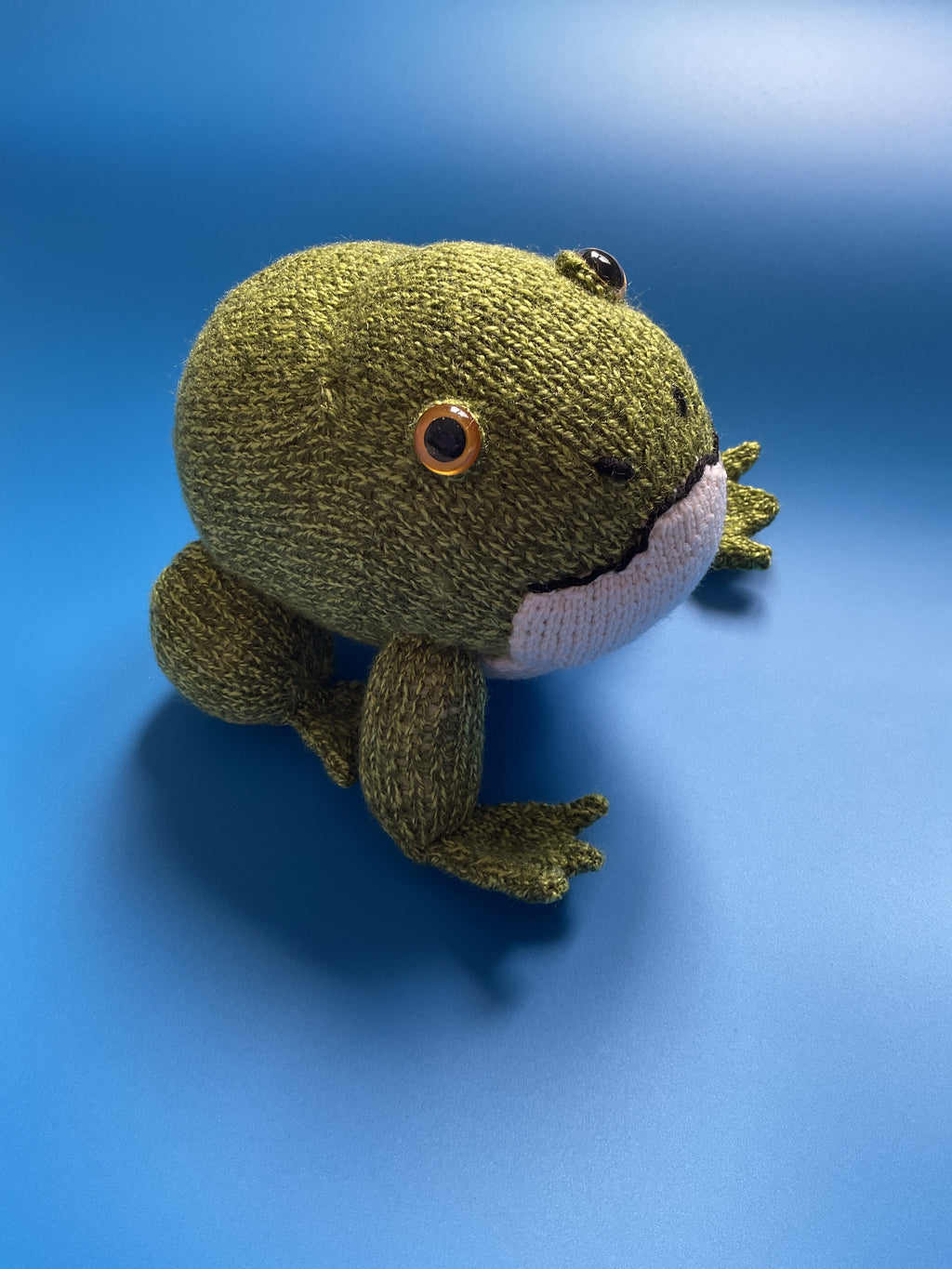 Knitted Frog Soft Toy