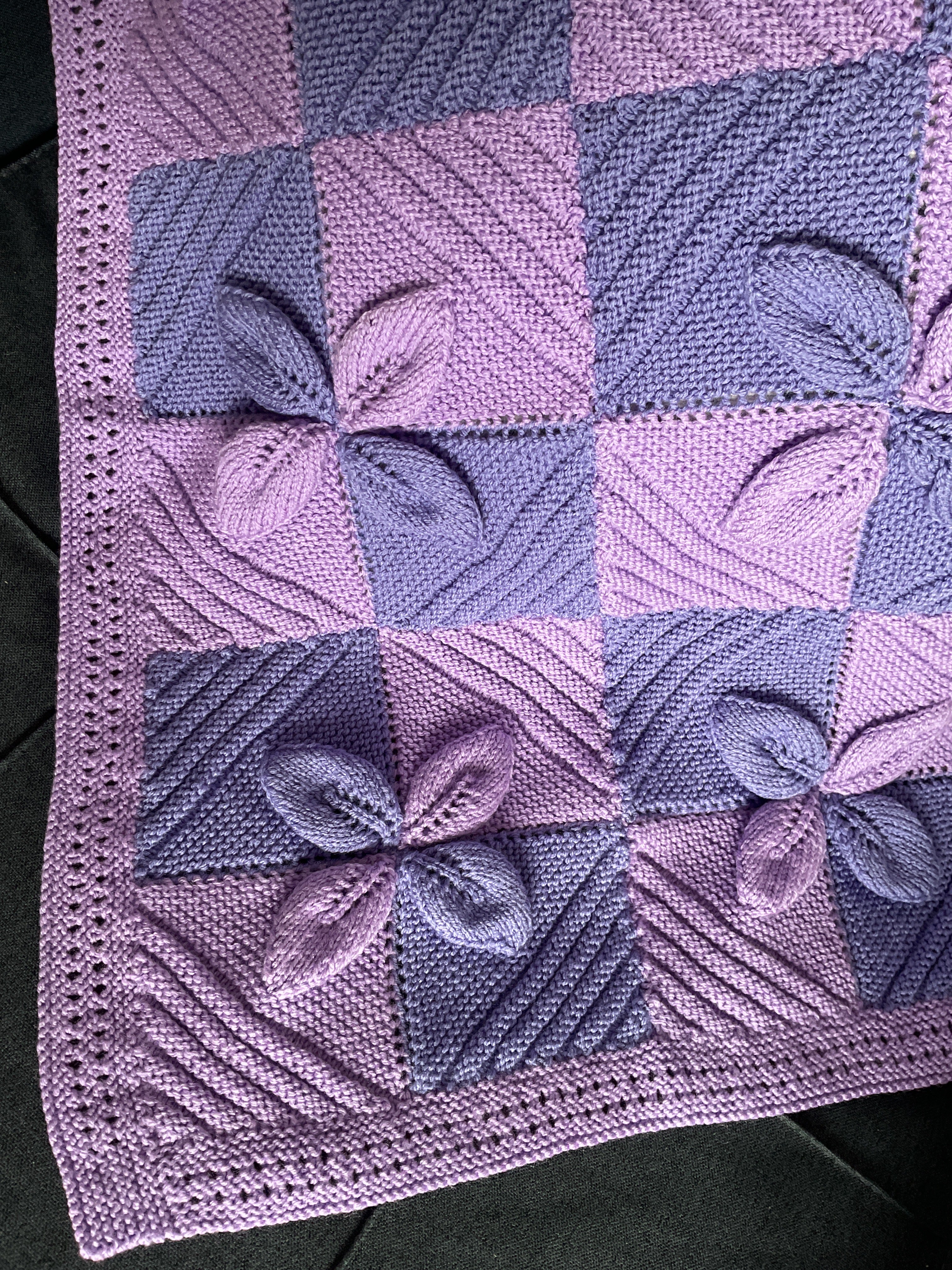 Purple flower design baby blanket
