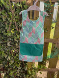 Child's Cross Back Apron(Green Print)