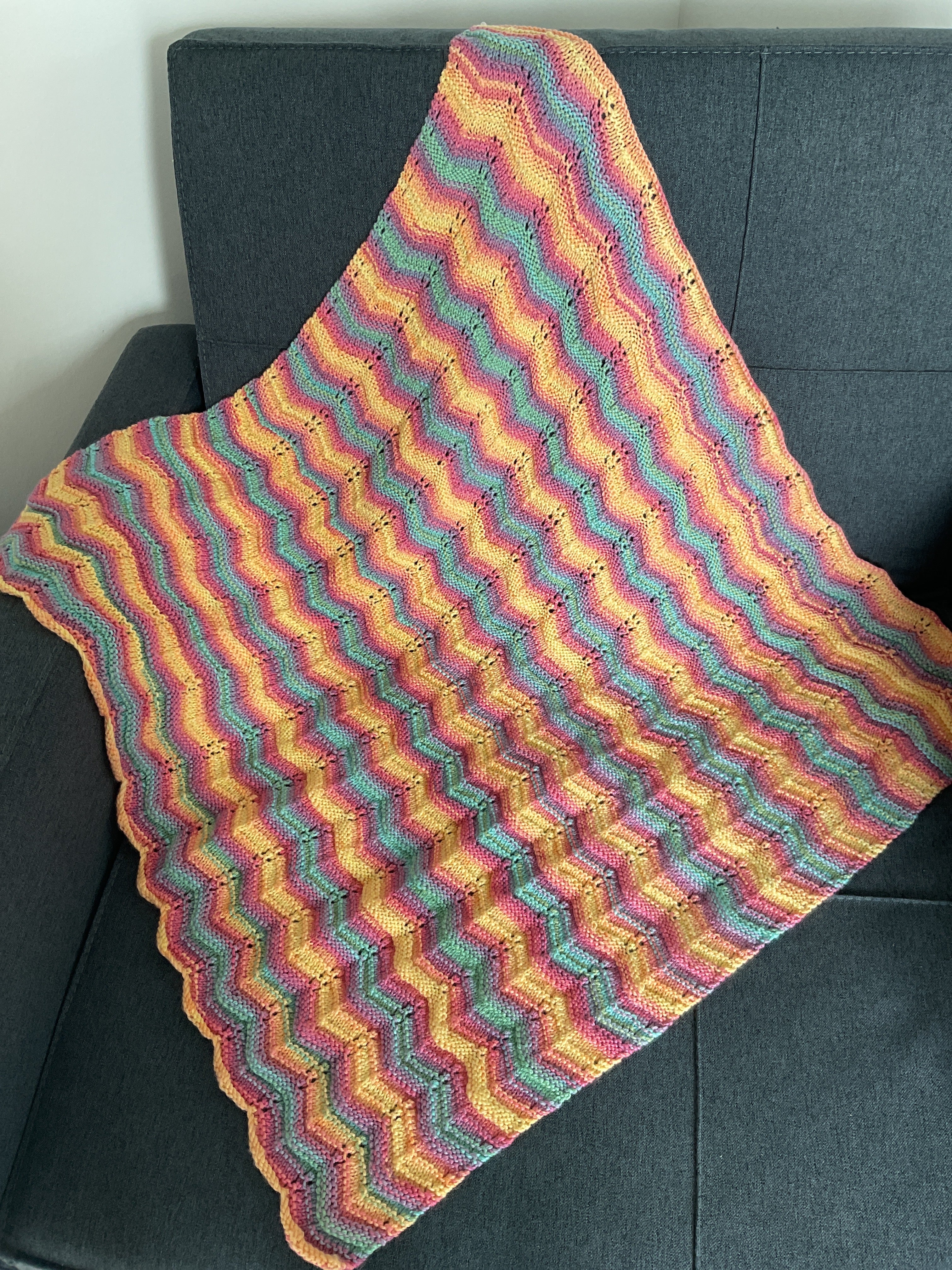 Multi-Coloured Fan Design Baby Blanket
