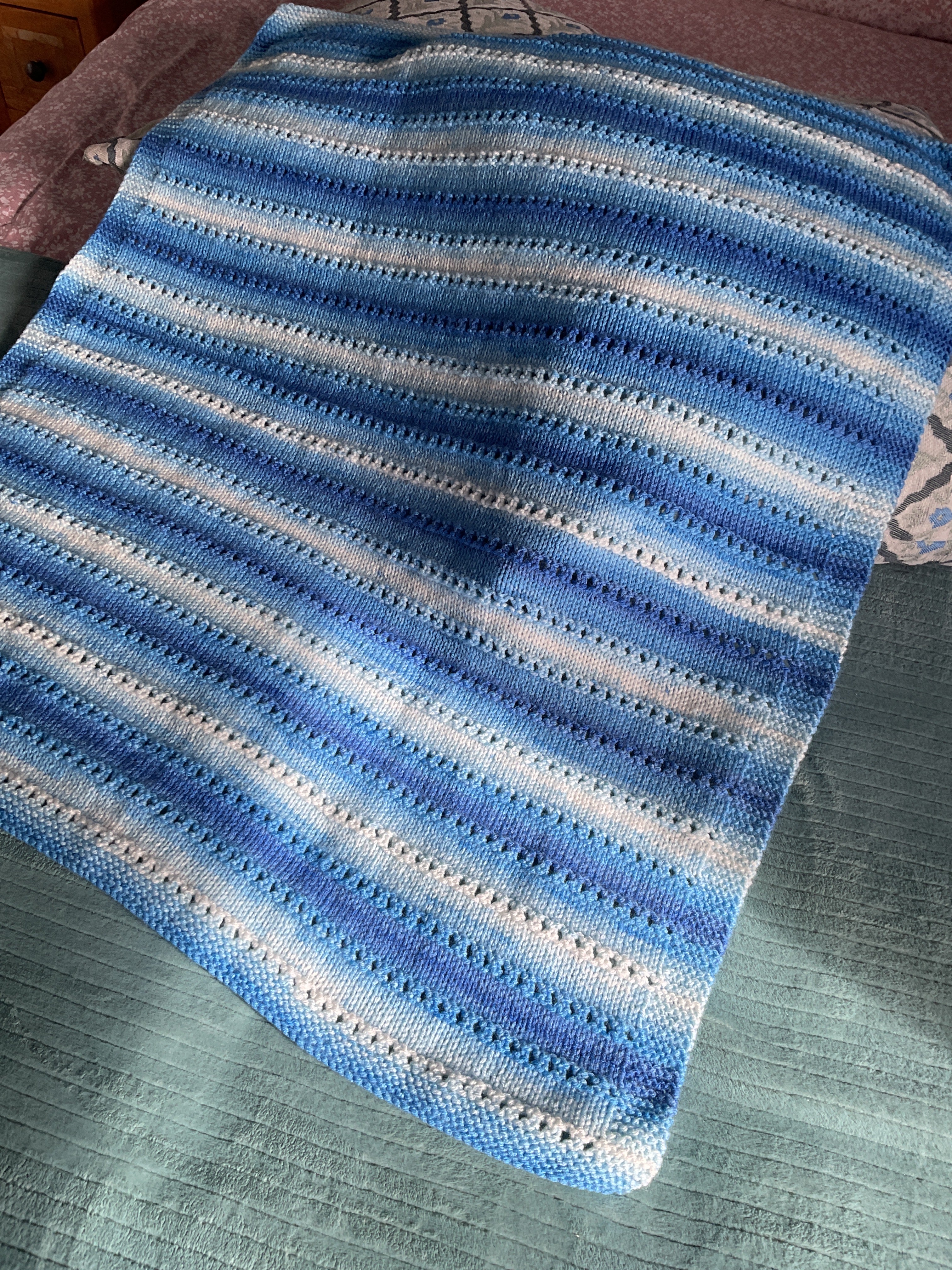 Blue Striped  Baby Blanket