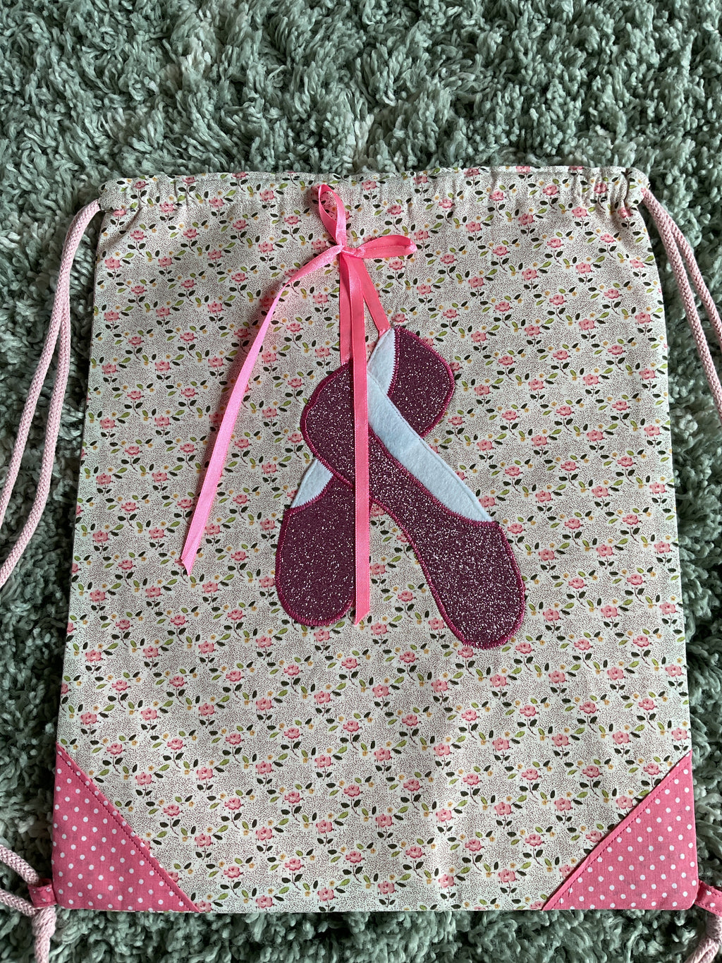 Ballet Shoes Drawstring Bag (Pink)