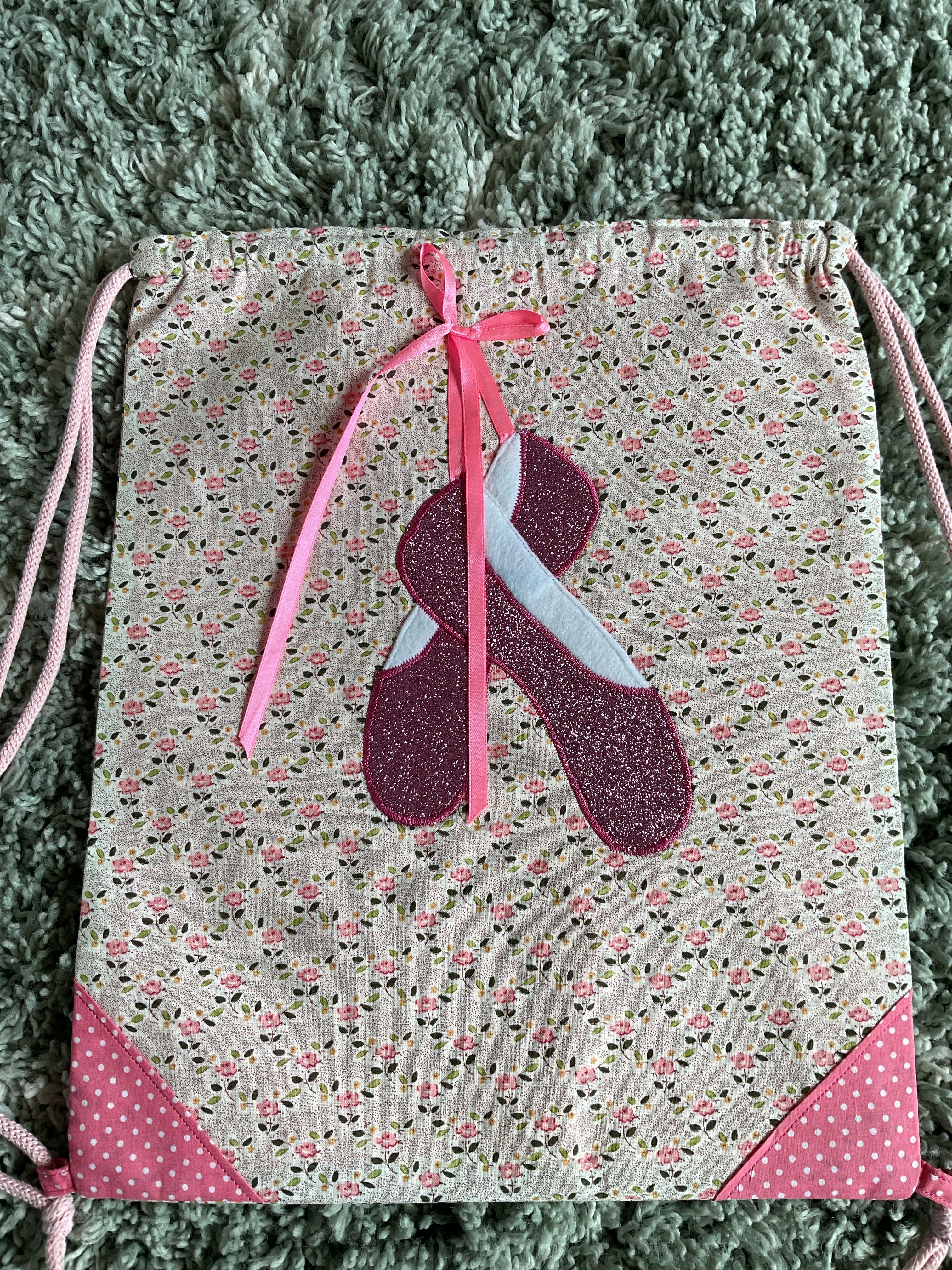 Ballet Shoes Drawstring Bag (Pink)