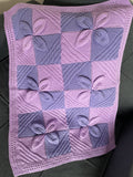 Purple flower design baby blanket