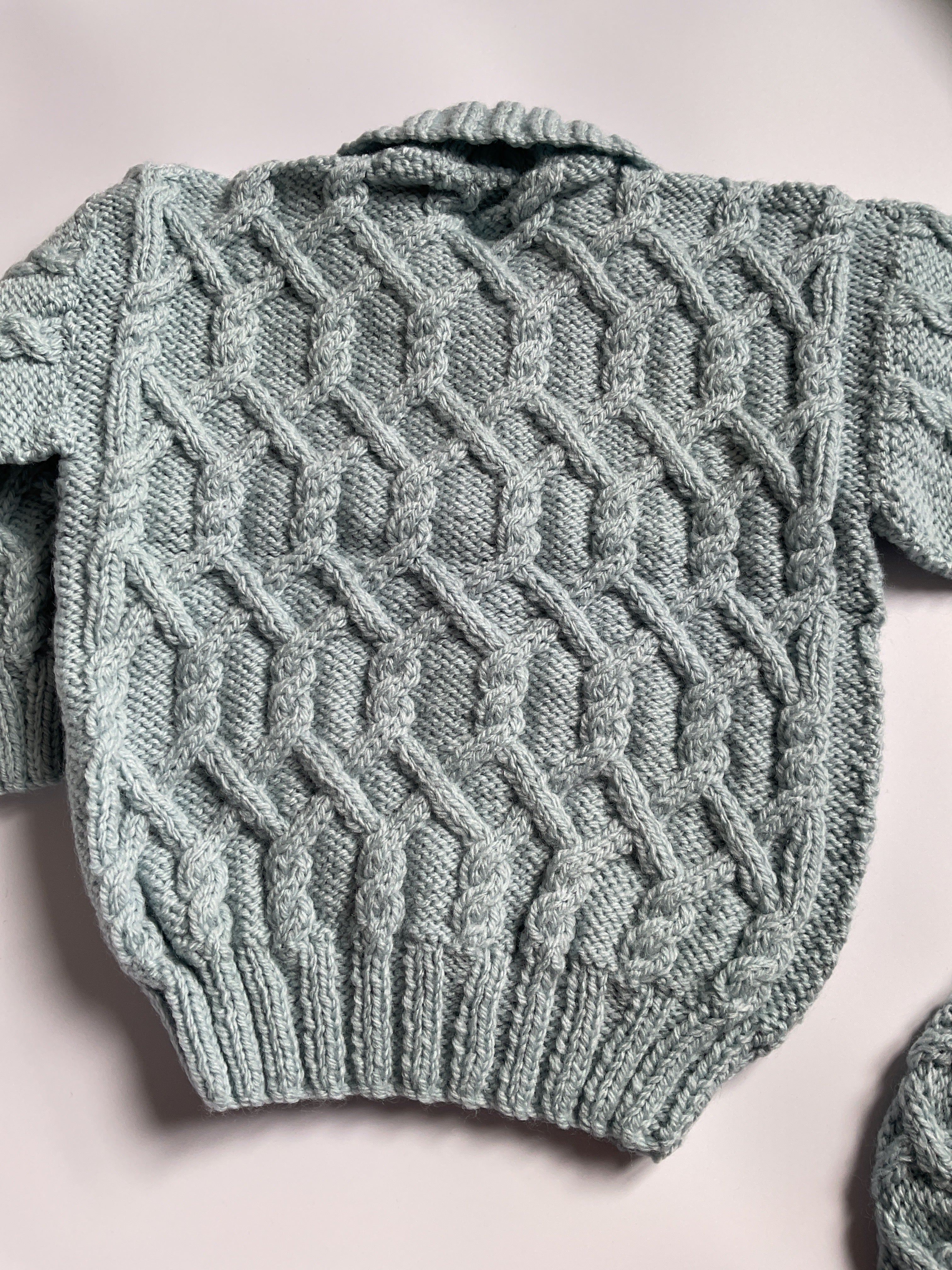 Blue Aran Jacket and Beret