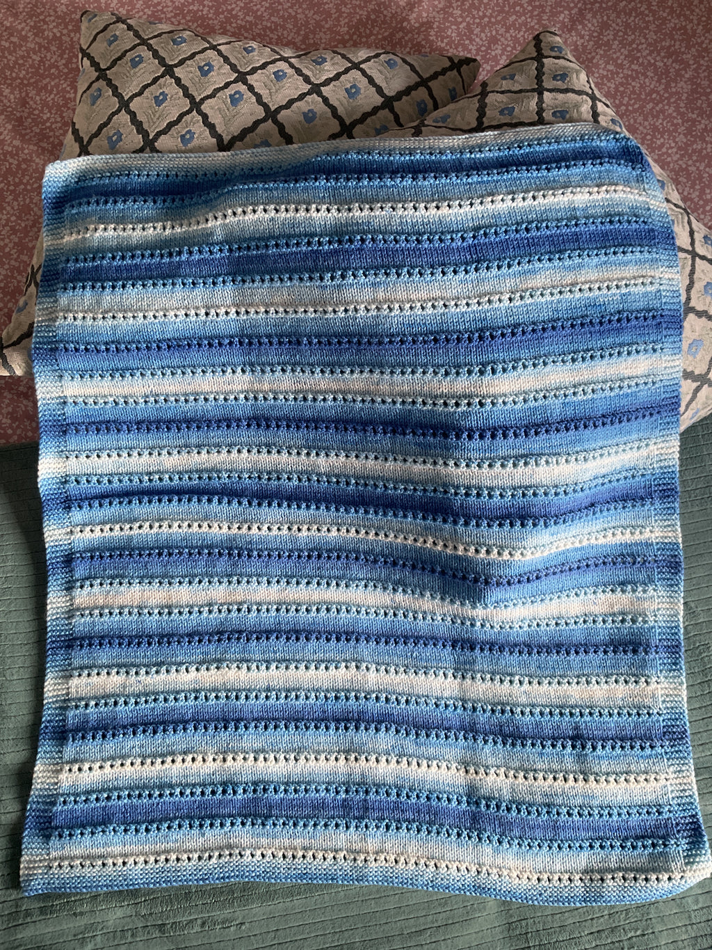 Blue Striped  Baby Blanket